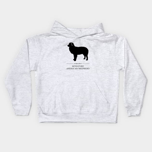 Miniature American Shepherd Black Silhouette Kids Hoodie by millersye